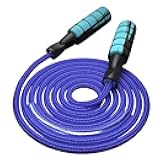 FITMYFAVO Jump Rope Cotton Adjustable Skipping Weighted jumprope for Women，Adult and Children Athletic Fitness Exercise Jumping Rope (Pink)