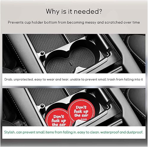 Miniatura 6 de 2 posavasos brillantes para automóvil, 2.75 pulgadas, antideslizantes, con inserción automática, tapete de cristal con diamantes de imitación,