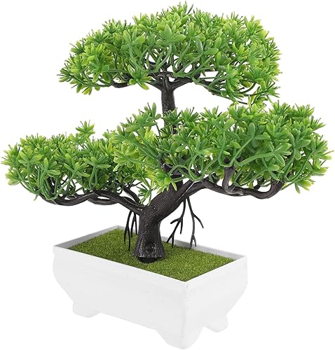 Miniatura 4 de Happyyami 2pcs Simulation Welcome Pine Micro Landscape Decor Table Centerpiece Fake House Plant Fake Plant Bonsai Plant Potted Pine Plant Desk
