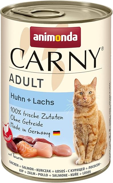 animonda Carny Dorosły karma dla kotów, mokra karma dla dorosłych kotów, kurczak + łosoś, 6 x 400 g
