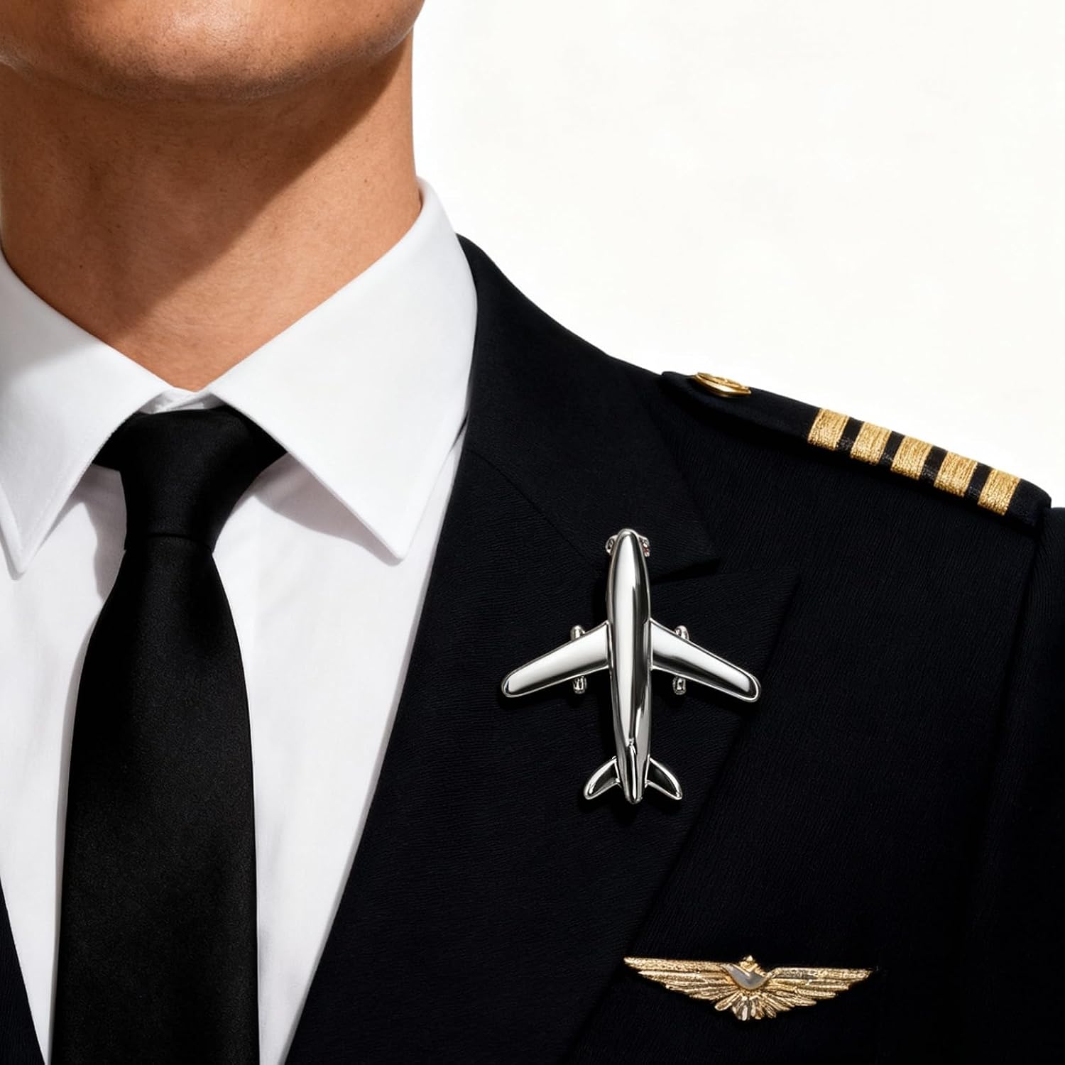 Airplane Pins for Women Airplane Brooch Flight Attendant Pin Fly High Follow Your Dreams Pilot Wings Brooch Travel Lover Gift image 3