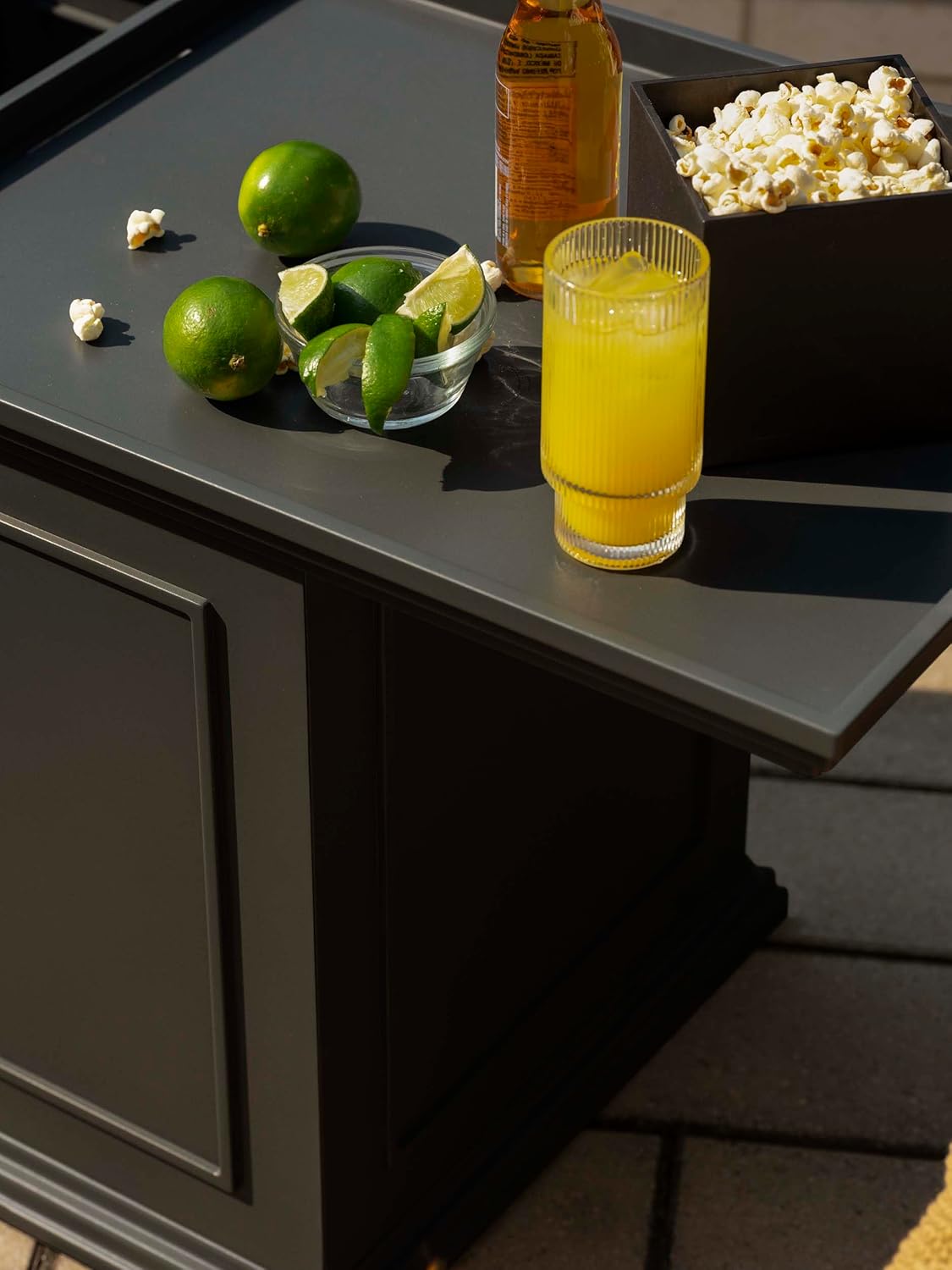 Veradek Brixton Tray Table - 2-in-1 Outdoor Side Table with Storage and Tray for Patio/Porch | Durable All-Weather Resistant | Classic & Functional