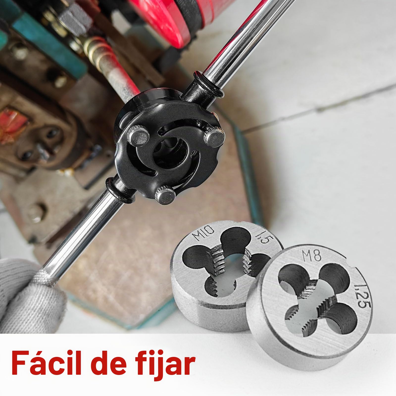 Gunpla Juego de 48 Piezas de Terrajas y Machos de Roscar Métrico M3-M12, Acero de Aleación de Tungsteno, Herramientas para Hacer Roscas