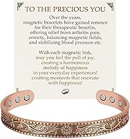 Vista 11 de Feraco Pulsera de Cobre Puro para Mujeres, Brazalete Magnético de Ultra Fuerza con Imanes de Neodimio, 99.99% Joyería de Cobre Regalo, Trenzado
