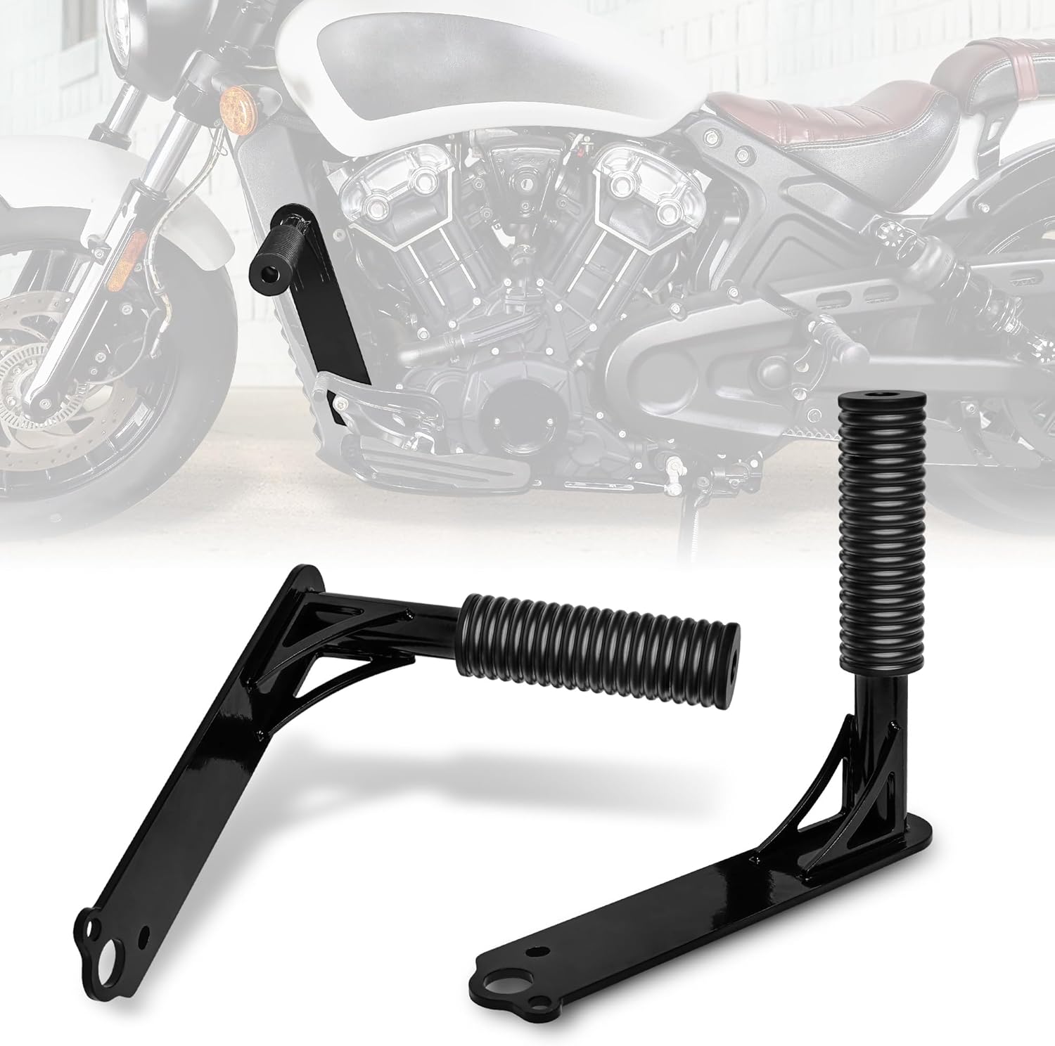 Motofunder Motorcycle Engine Guard Crash Bar with Highway Foot Pegs Footrest Compatible with Indian Scout Bobber (2015-2024) Accessories