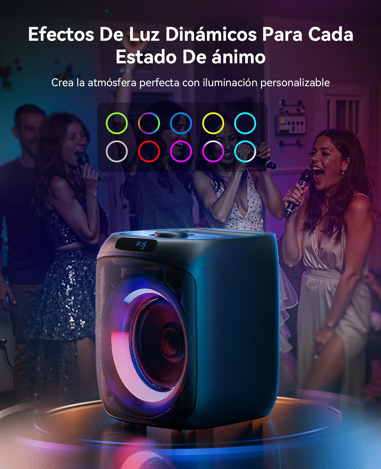 Máquina de Karaoke GKS60 Adultos, Altavoz Bluetooth Fiestas con 2 Micrófono