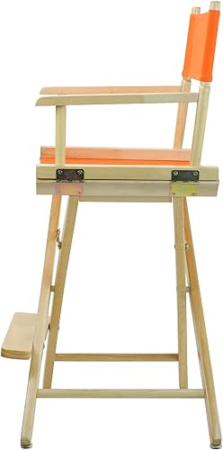 Miniatura 4 de Casual Home - Silla de director de 24.0in, marco natural con lienzo mandarina, altura de mostrador