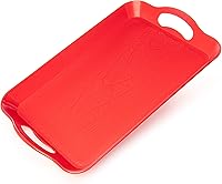 Vista 6 de Bandeja de plástico con asas para cafetería - 35.6 x 22.9 cm, rectangular con textura de madera, para servir alimentos, ideal para buffets