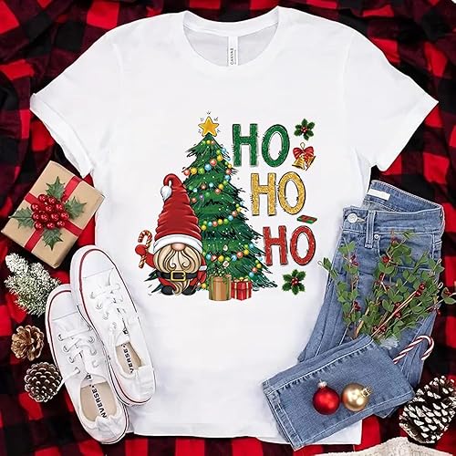 Miniatura 5 de Parches de Navidad para planchar para ropa, diseño de árbol de Navidad, diseño enano, calcomanías de vinilo de transferencia de calor, calcomanías