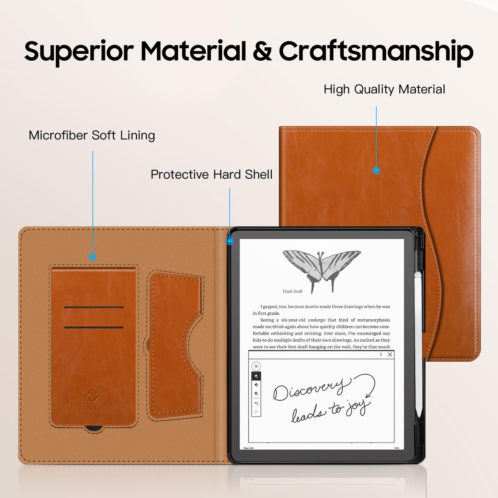 Fintie Funda con soporte para Kindle Scribe (3ª generación) y Kindle Scribe Colorsoft (1ª generación) – 2025, con soporte para bolígrafo y tarjetero, color marrón — view 9