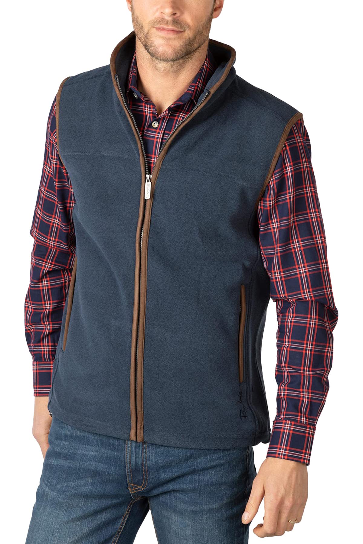 Rydale Men's Marl Navy Huggate Fleece Waistcoat Gilet Bodywarmer Sleeveless Jacket Fleece Gilets (Xl, )