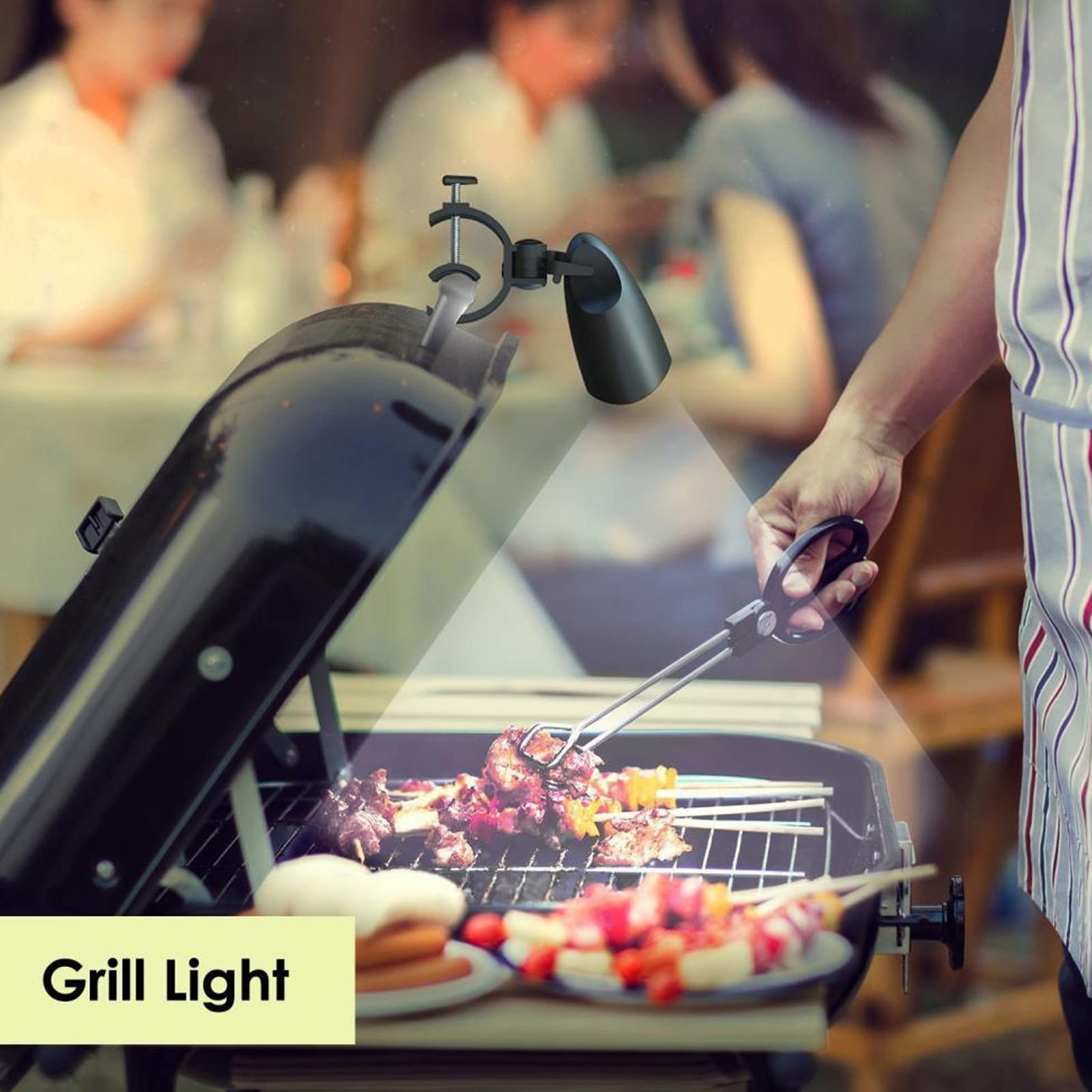 Changor Luce per Barbecue LED, resistente alle alte temperature, morsetto regolabile a forma di C, 3 marce, interruttore touch con cacciavite per Campeggio Giardino Cucina