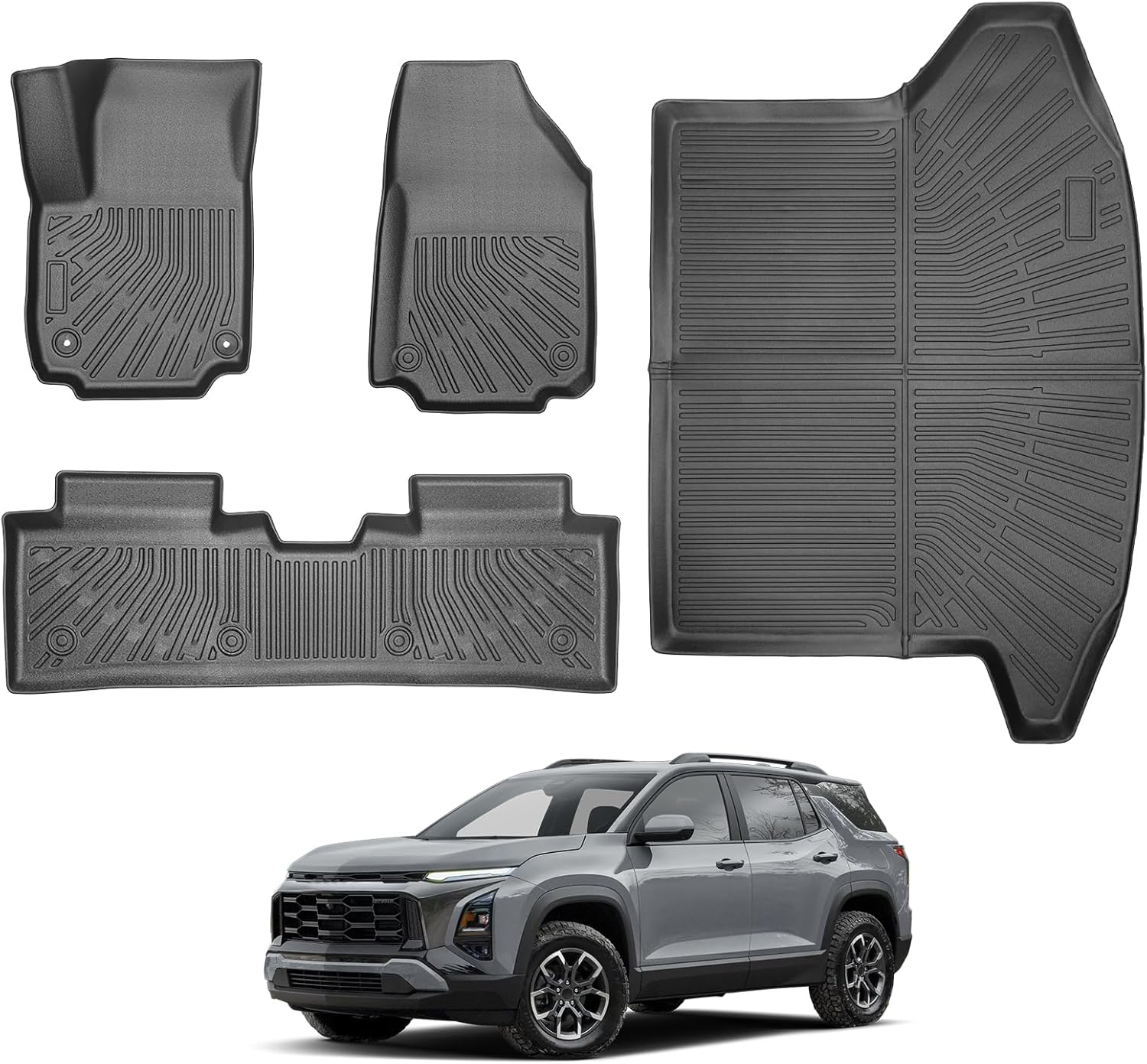 Floor Mats Cargo Liner Backrest Mat for 2025 2026 Chevy Equinox (Gas Only) GMC Terrain, All Weather TPE Floor Liners, Waterproof Anti-Slip Trunk Liner for Chevrolet Equinox Accessories