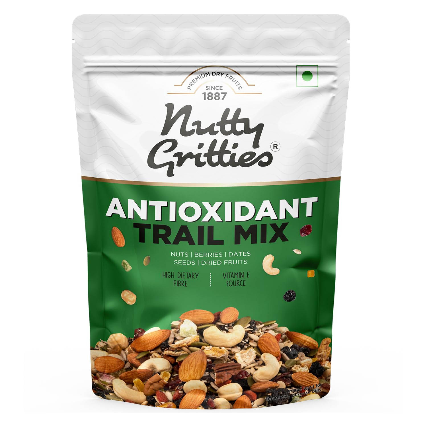 Nutty Gritties Antioxidant Trail Mix 200g | 21 Superfoods in 1 Mix | Including Almonds, Hazelnuts, Brazil Nuts, Berries,Chia Seeds, Pumpkin Seeds & Mixed Dry Fruits | Healthy Snack