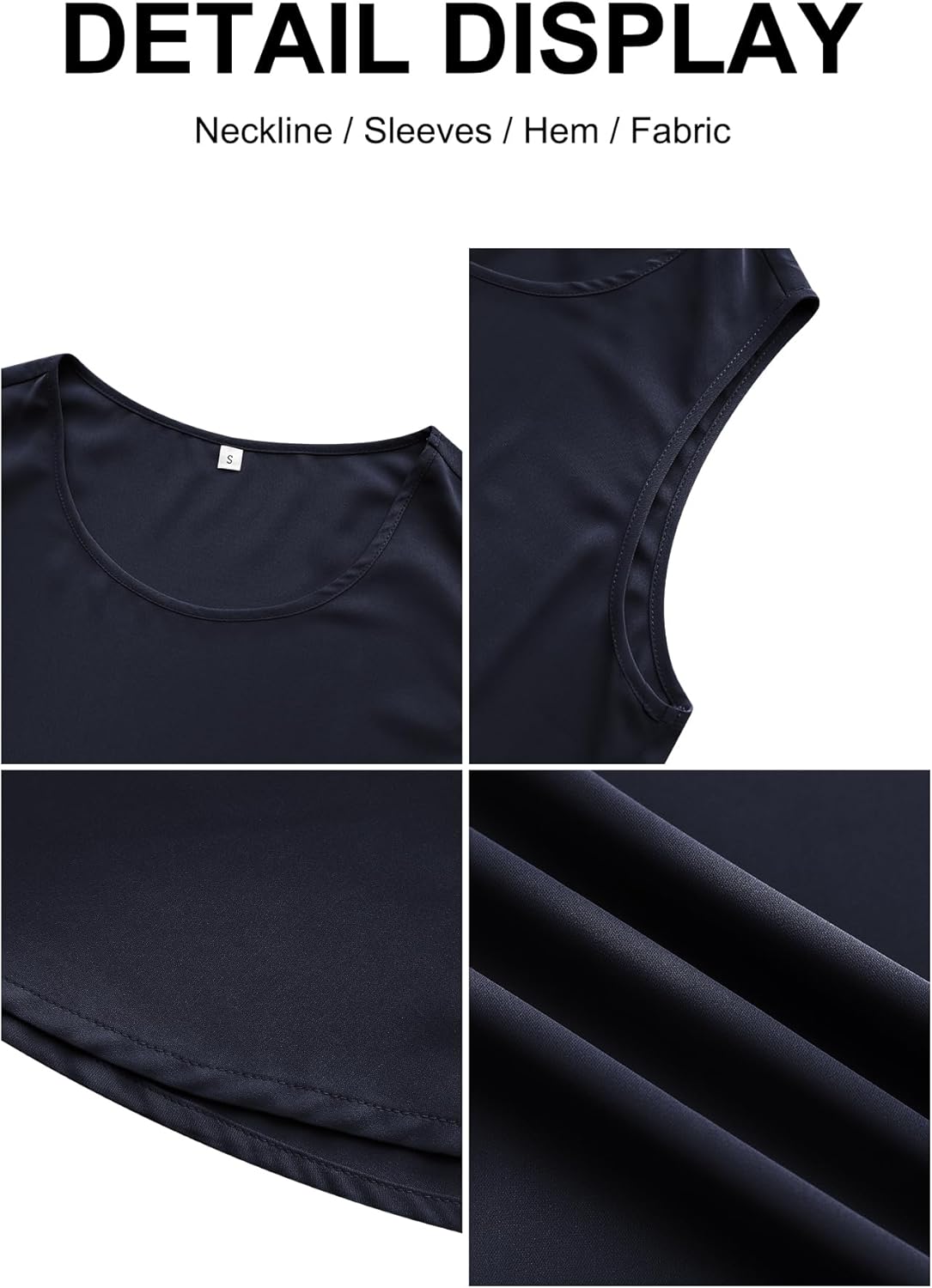 Women's Sleeveless Chiffon Tank Top Business Casual Blouse Tunic Top - Image 6