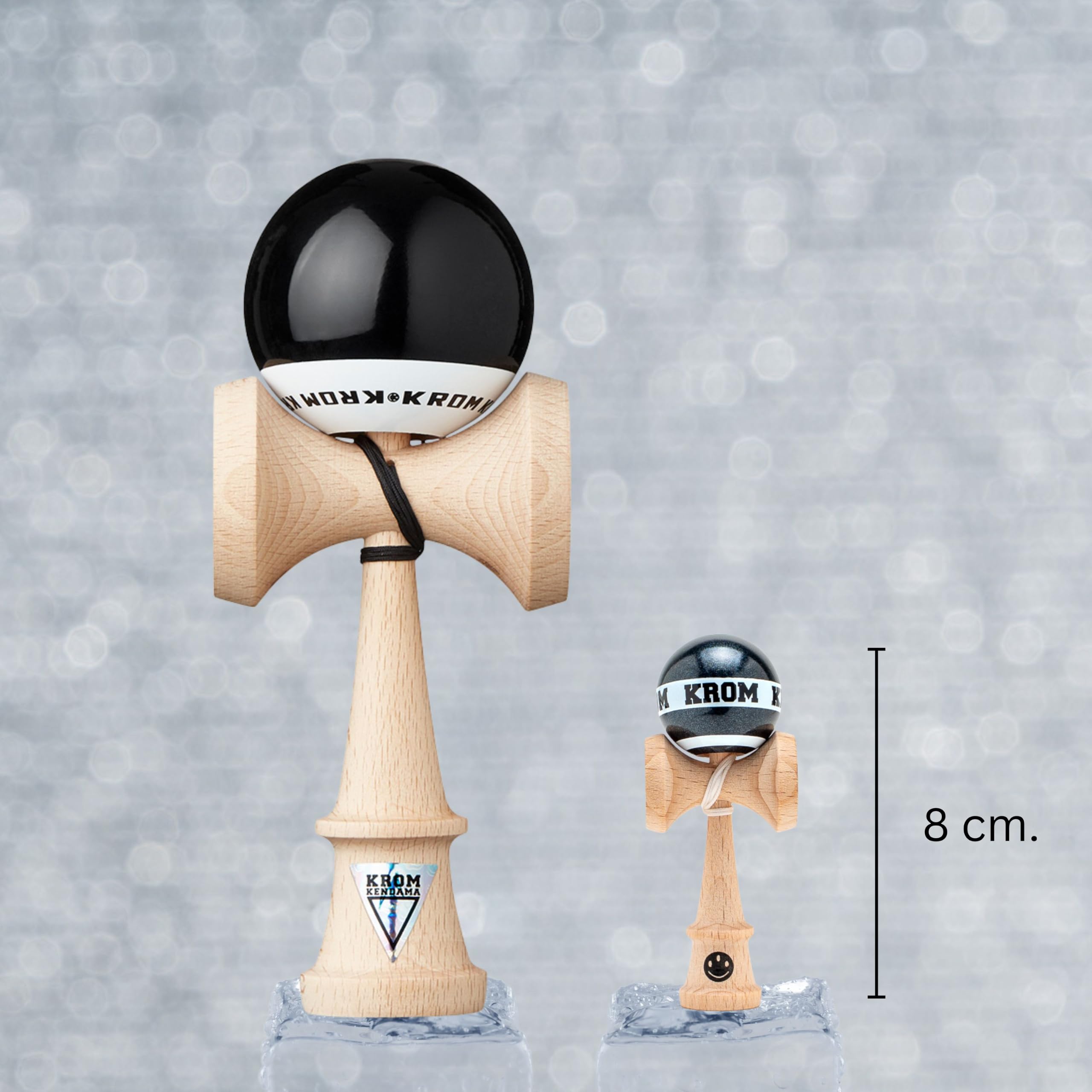KROM Kendama MIKRO czarna – Mini Kendama z drewna bukowego – w pełni grywalna – format kieszonkowy – dla początkujących i profesjonalistów