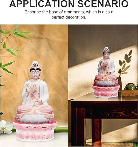 Miniatura 6 de Zerodeko Base Avalokitesvara Base de estatua Avalokitesvara Base de cerámica para regalo de oficina en casa