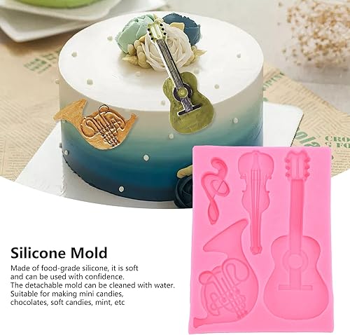 Miniatura 3 de Molde de silicona, forma de guitarra de bricolaje, decoración de pastel de fondant de chocolate, para el hogar, panadería, cocina