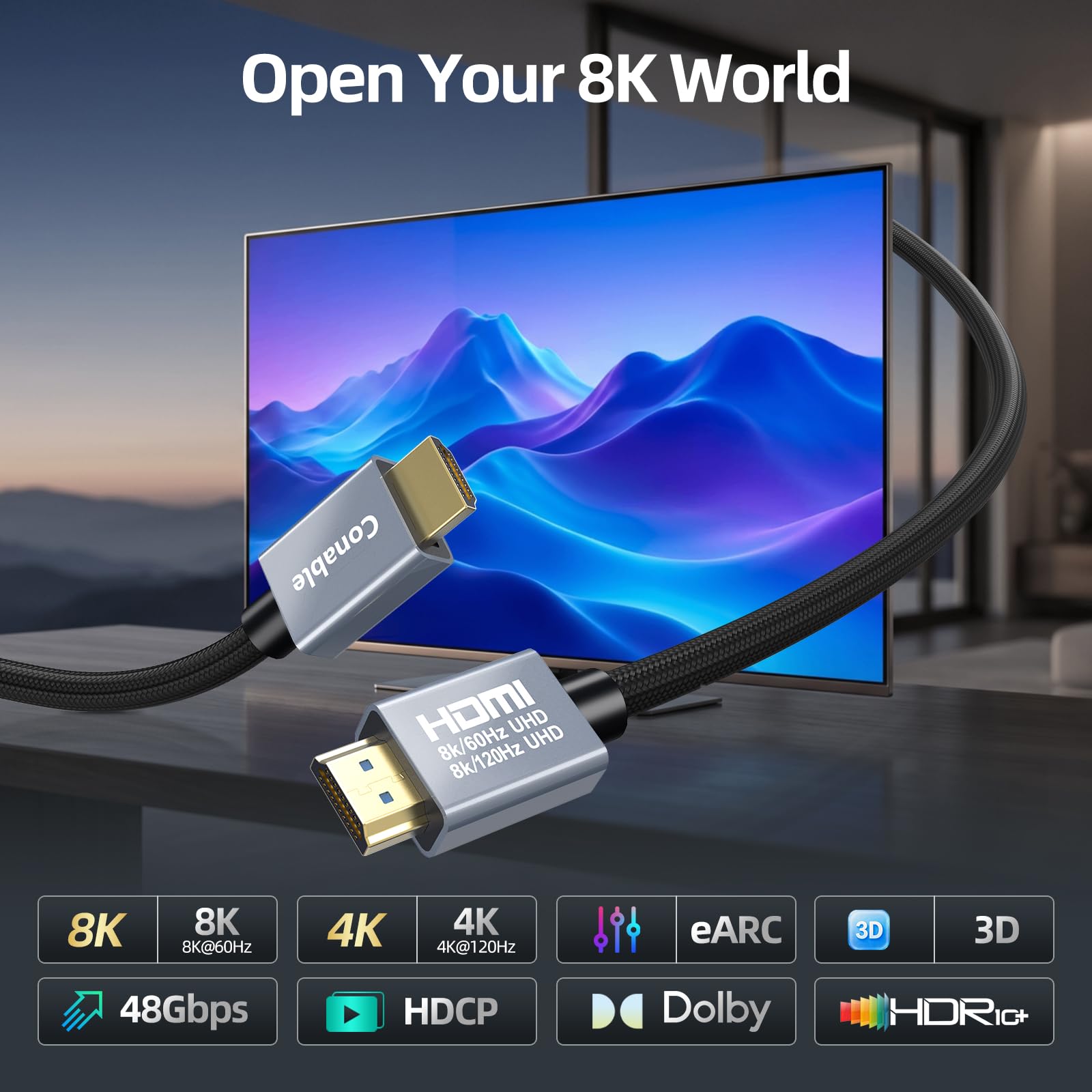 Cavo HDMI 2.1 8K da 0,9 m (confezione da 20), cavo HDMI ad altissima velocità certificato da 48 Gbps, 10K 8K a 60Hz, 4K a 120Hz, HDCP 2.2 e 2.3 eARC HDR 10 Dolby DTS: X, compatibile con PS5/Blu-ray