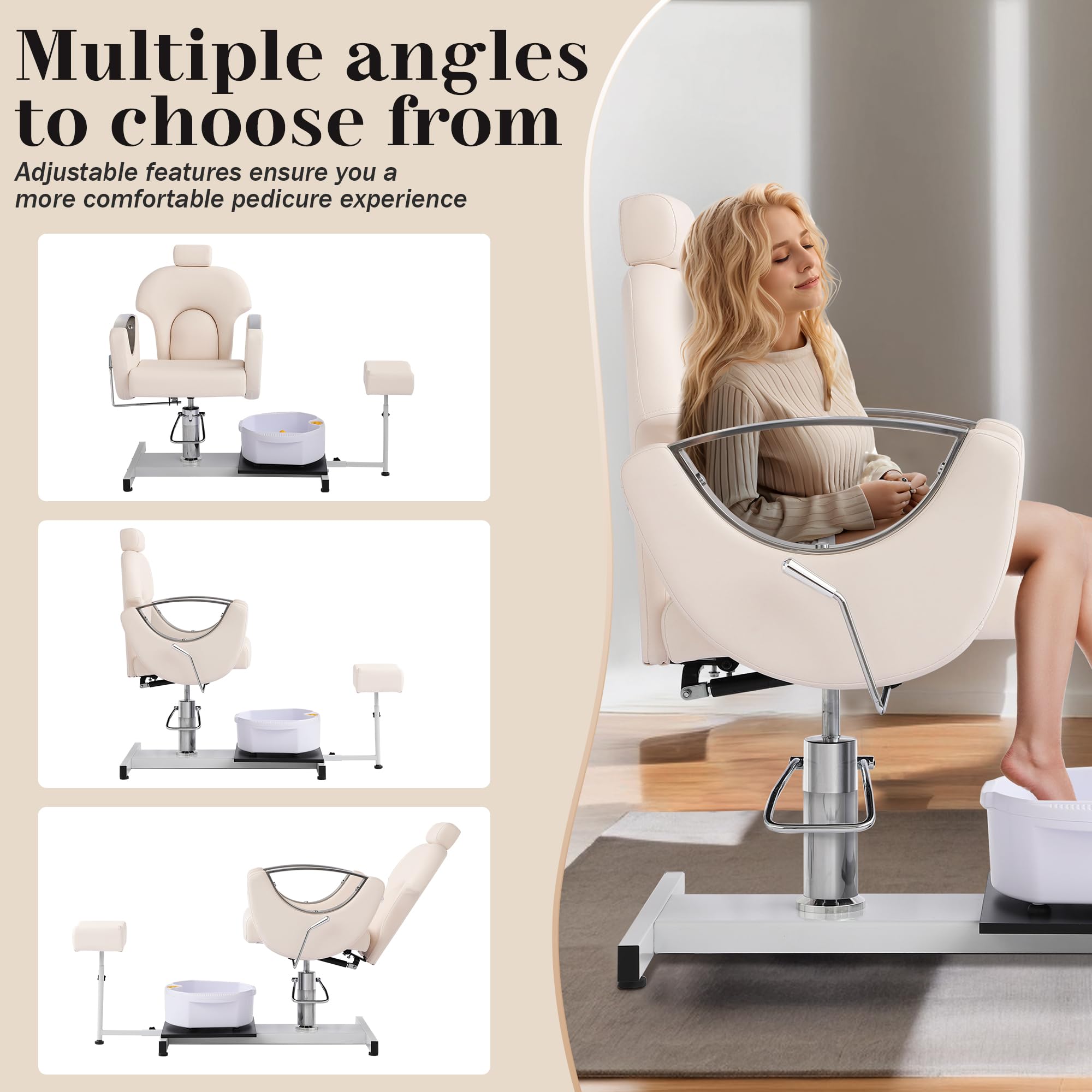 Pedicure Station No Plumbing Hydraulic Pedicure Chair For Nail
