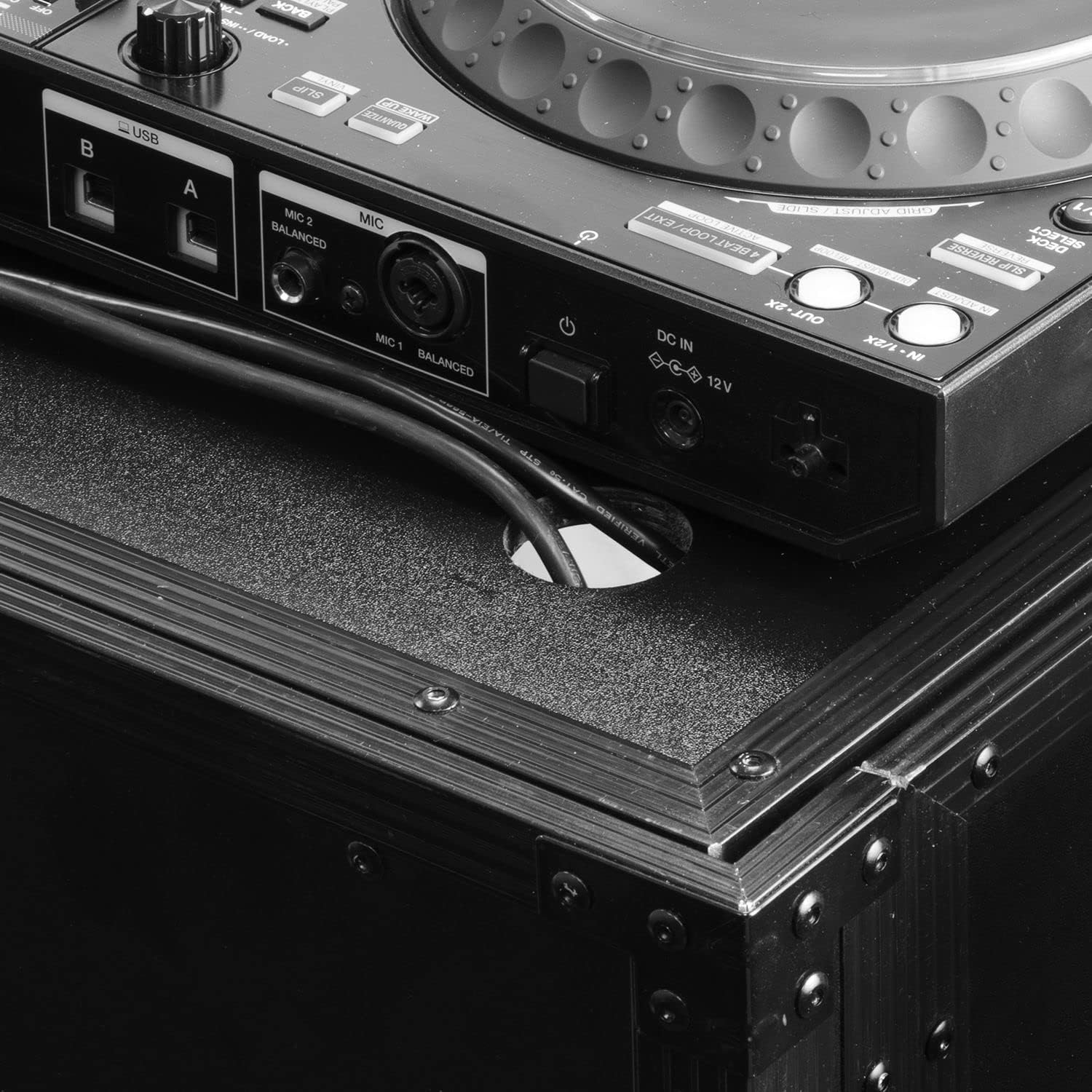 33" Wide x 36" Tall Black Two-Tier DJ Fold-out Stand