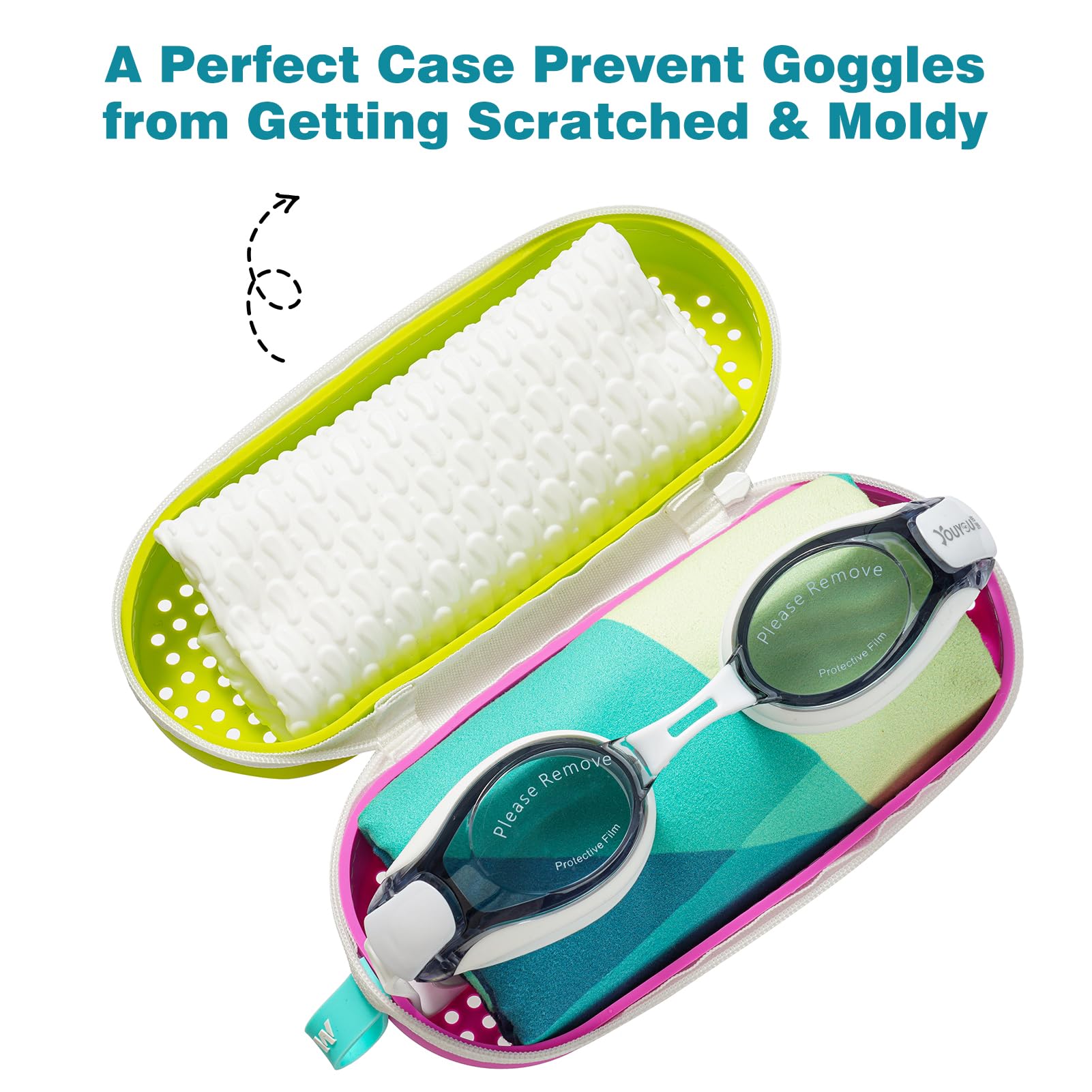 MSNATURALLY Swim Goggles Case For Swimming Goggles, Mothers Day Gifts for Mom, Silicone Protective Cases with Drain Hole for Women, Purple and Green : Sports & Outdoors