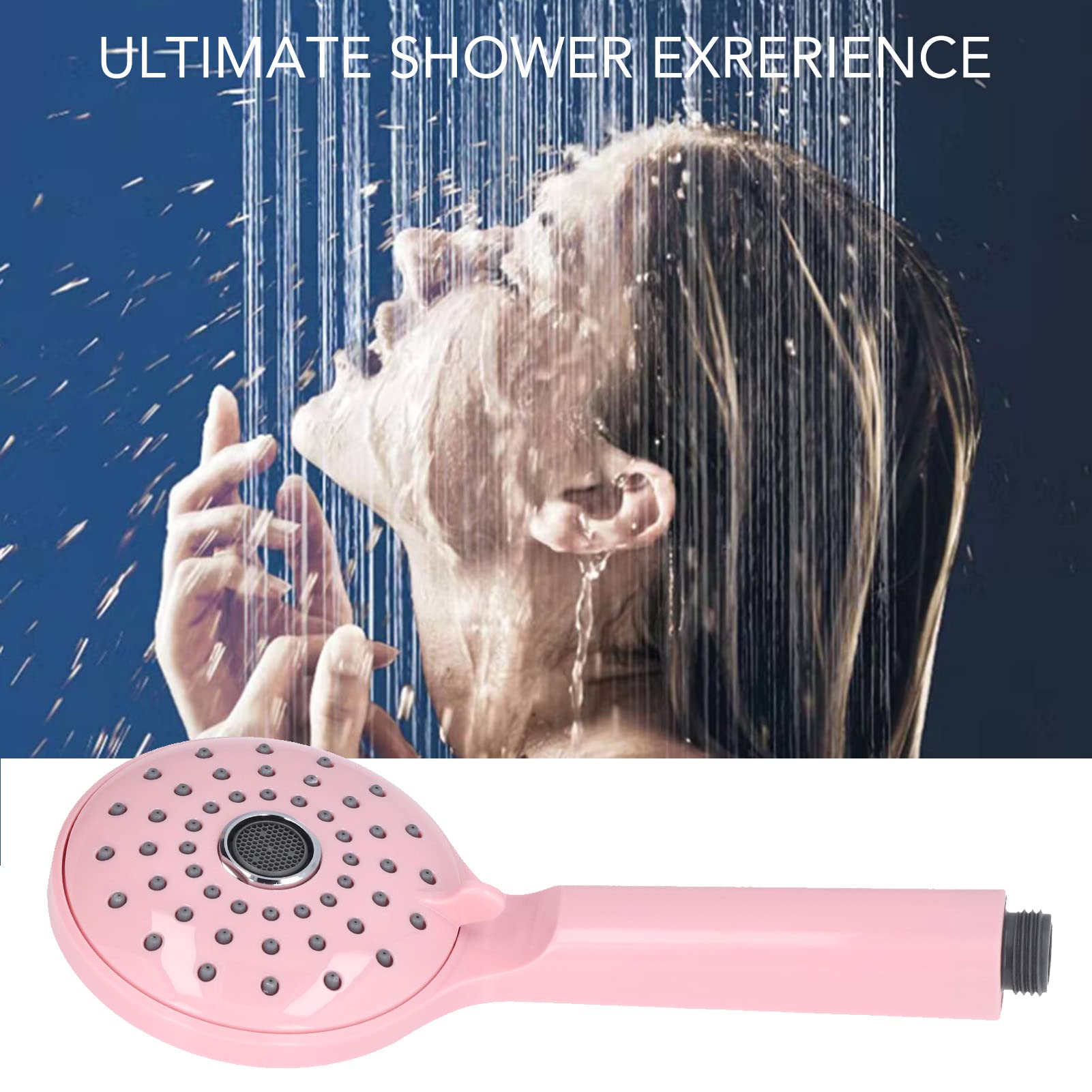JUMZ Pressurized Shower Head, Pink, 2 Modes, Rust Resistant, Easy to Clean, High Efficiency - Image 2
