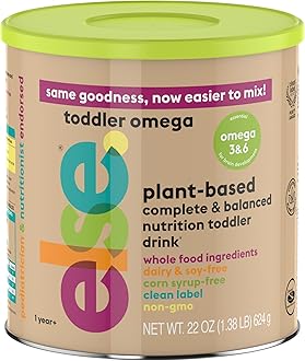 Else Nutrition Plant‑Based Toddler Formula 12–36 Months – Omega 3 & 6, Dairy & Lactose Free with Almond Butter, Buckwheat, Prebiotics, 20+ Vitamins & Minerals | Gentle Digestion (22oz,Pack 1)