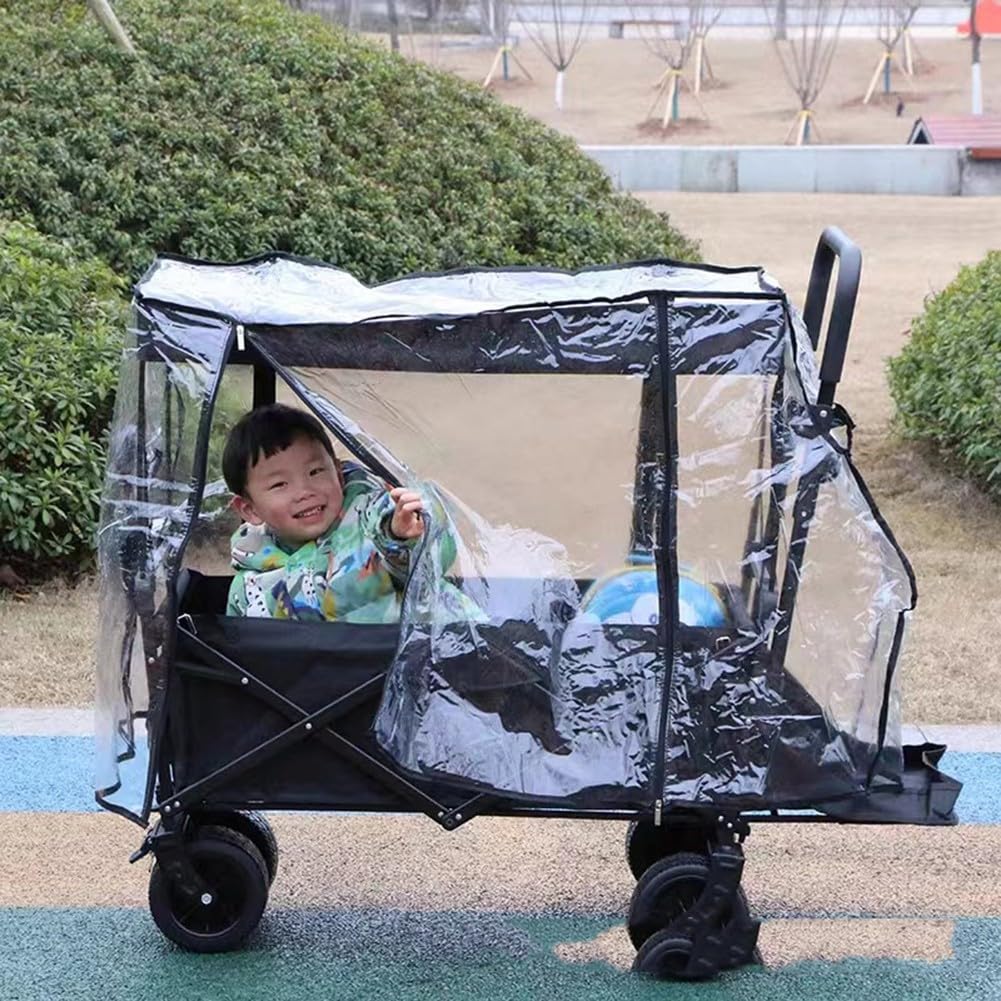 Impermeabile Push Pull Pieghevole Wagon Parapioggia per Carrello da Campeggio Giardino Picnic Passeggino Carrello