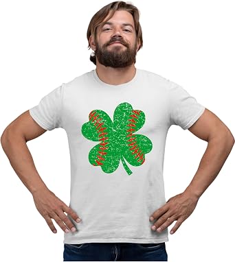 Go All Out Baseball Seams On Shamrock 4 Leaf Clover Mens Toddler Women Youth T-Shirt