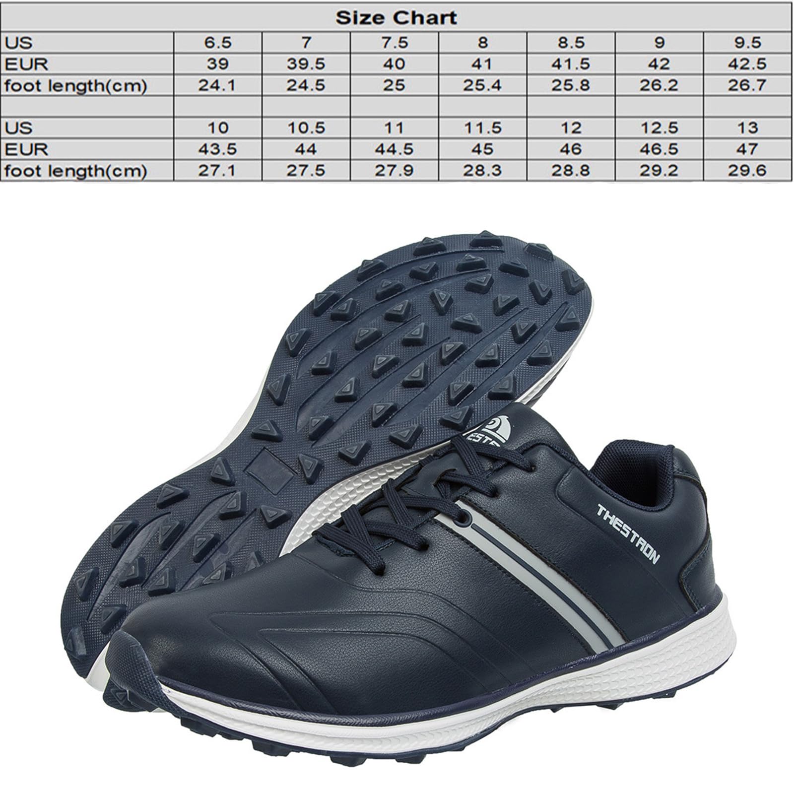 Zapatos de Golf Hombre Impermeable Ajuste Ancho Zapato de Golfs Informales Antideslizantes Talla Grande