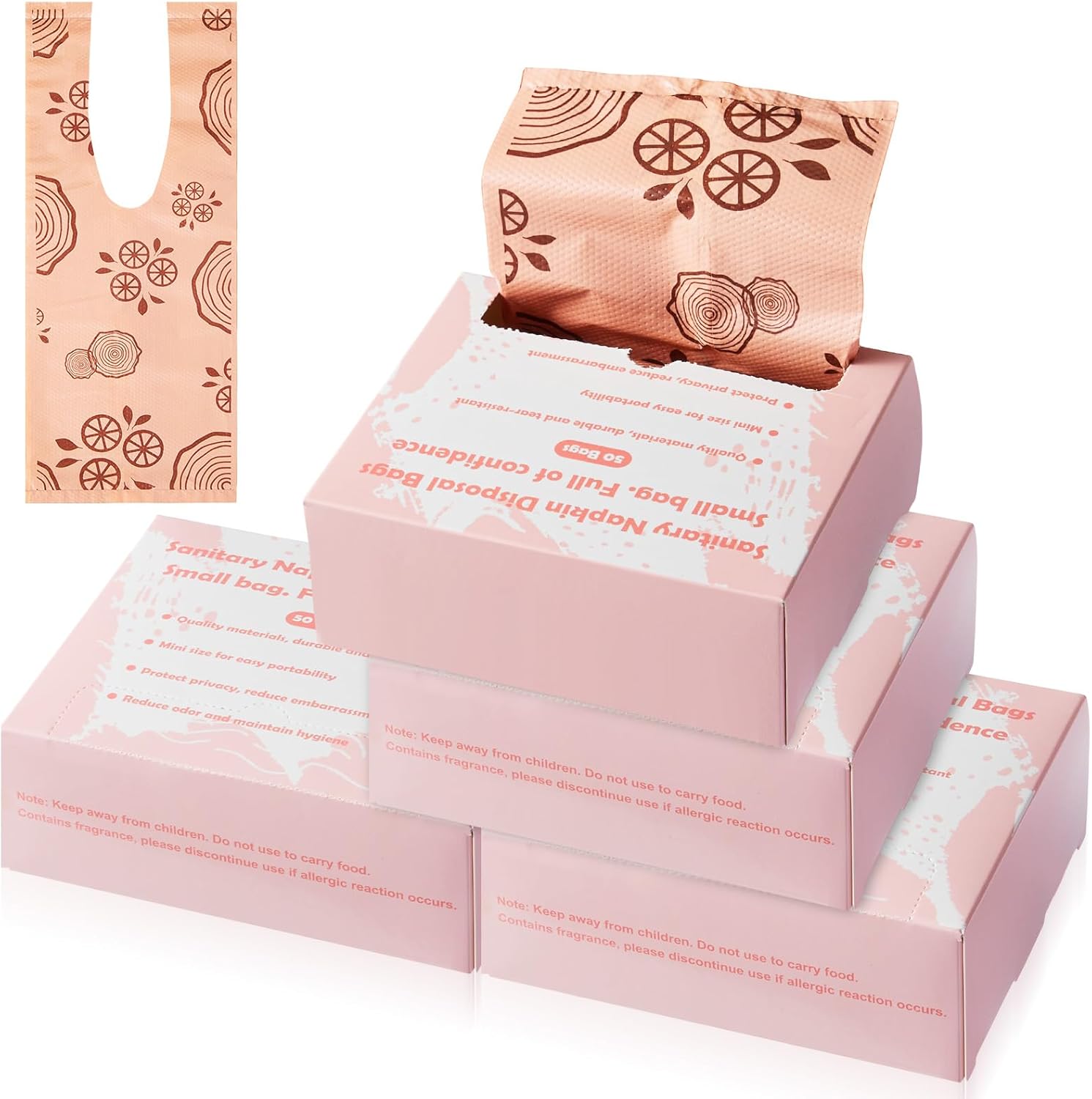 Maitys 300 Pcs Disposable Bags for Sanitary Pads Personal Care Disposal Bags Fragrance Small Discreet Diaper Sacks for Tampons, Pads, Liners, Condoms & More