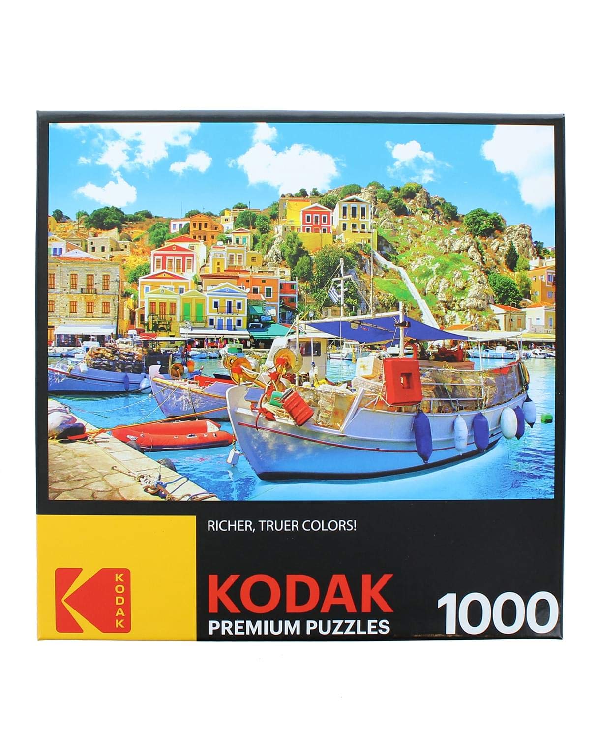 Rose ArtKodak 1000 Piece Premium Jigsaw Puzzle - Symi with Boats in The Harbor, Greece