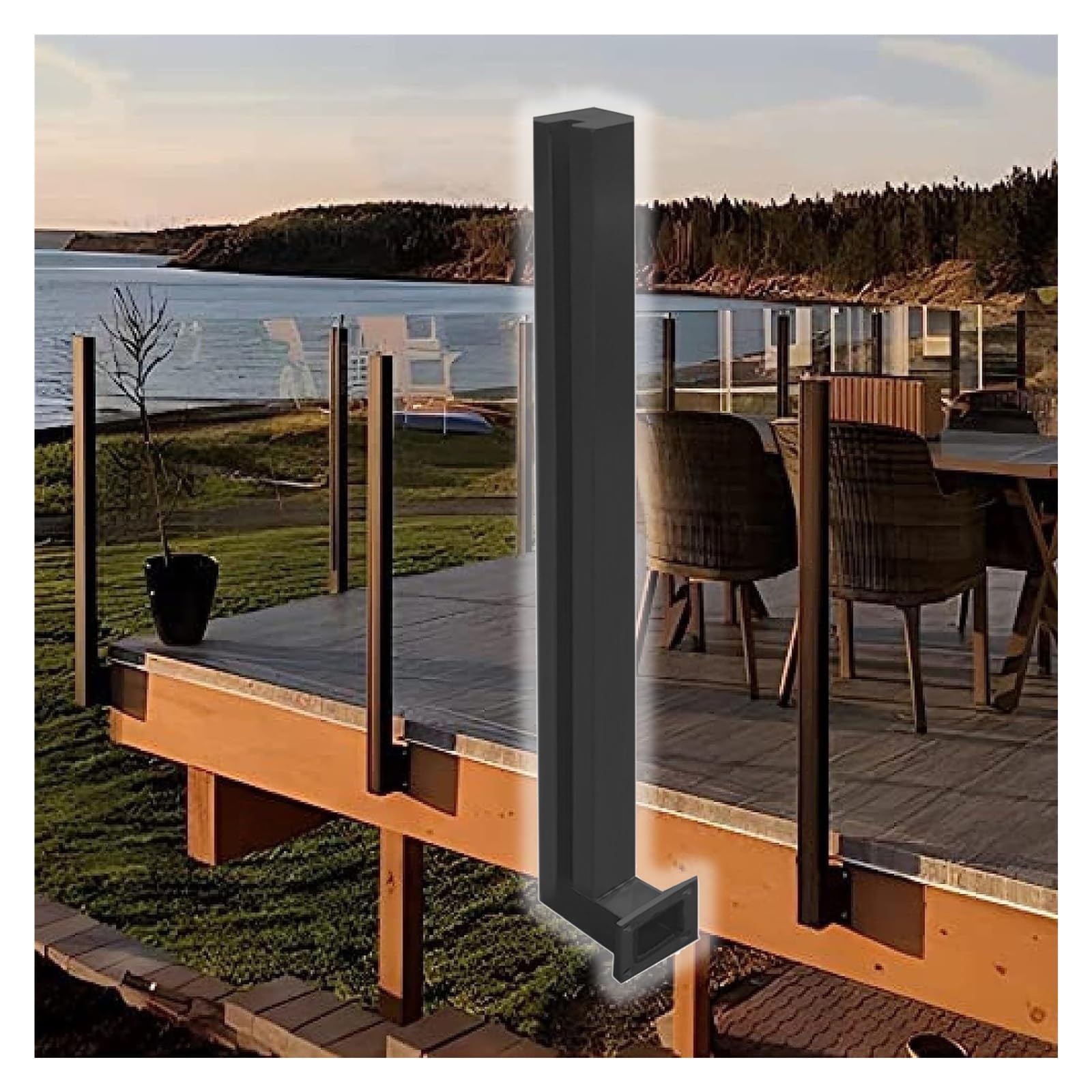 Support de poteau pour balcon ou terrasse en verre, sécurisez votre panorama extérieur