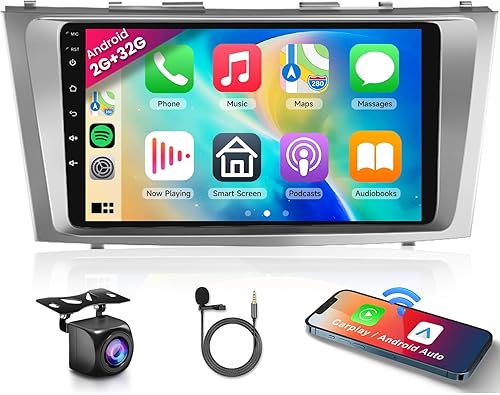 Miniatura 37 de Radio de coche 2G+64G para Toyota Camry 2006 2007 2008 2009 2010 2011 con CarPlay inalámbrico Android Auto, 9 pulgadas pantalla táctil Android 13
