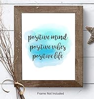 Vista 7 de Positive Mind Unframed Wall Art Print - Watercolor Typography - Makes a Great Gift for Home Decor - Inspirational and Motivational - Ready to Frame