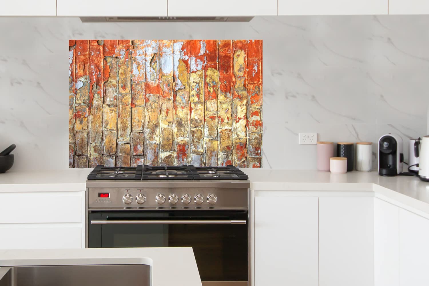 MuchoWow Credence Montagnes - Plantes - Paysage Fond de hotte 120x80 cm Credence Aluminium Plaque INOX de Cuisine