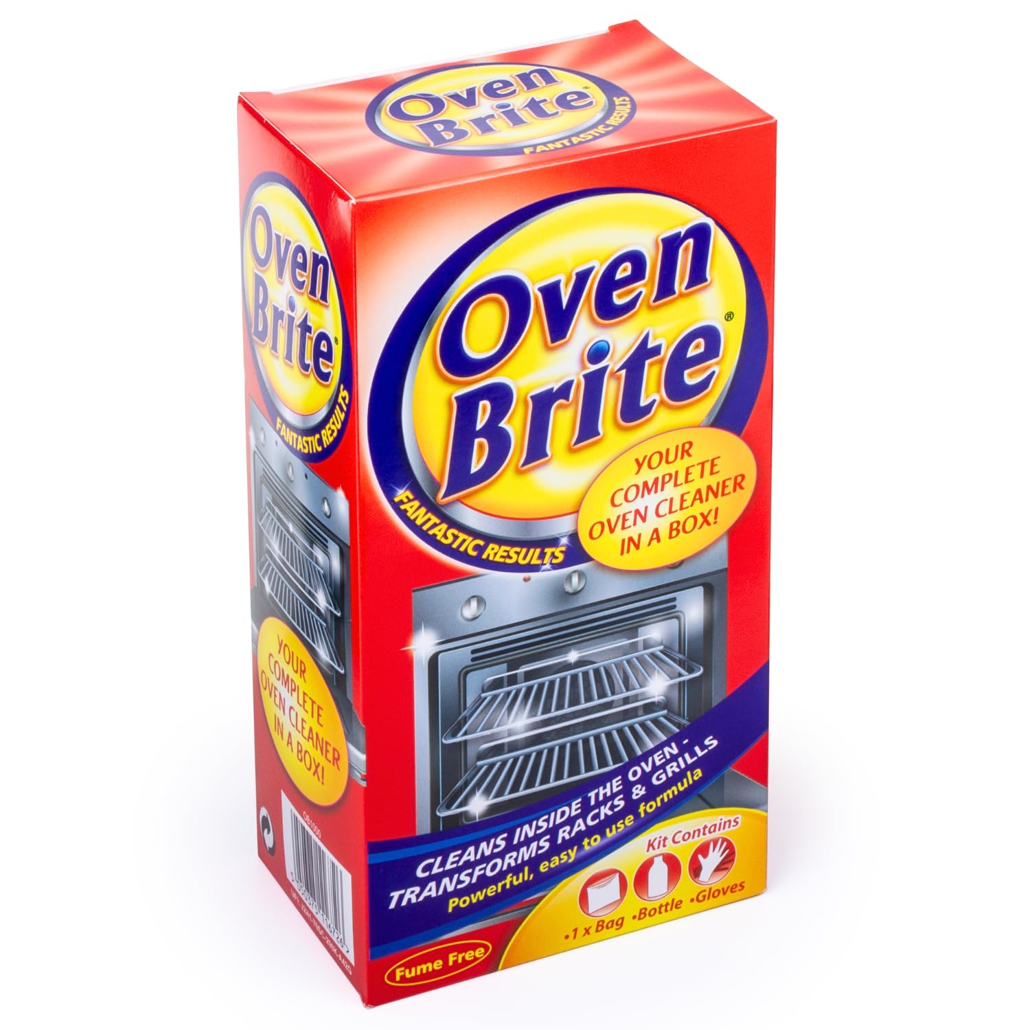 oven briteAll-in-1 Oven Cleaner | Cleans Inside the Oven - Transforms Racks and Grills | Powerful, Fume-Free, Easy-To-Use Formula (500ml Bottle, Bag & Gloves Included)