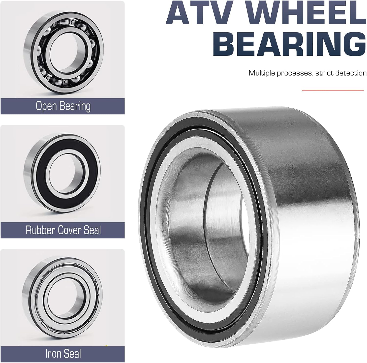 Front Left or Right ATV Wheel Bearing for Polaris Ranger/RZR/Sportsman/Scrambler/General 550 570 800 850 900 1000 2010 2011 2012-2022, Replace for 3514699, 3514627, 3515090, 1 Pcs