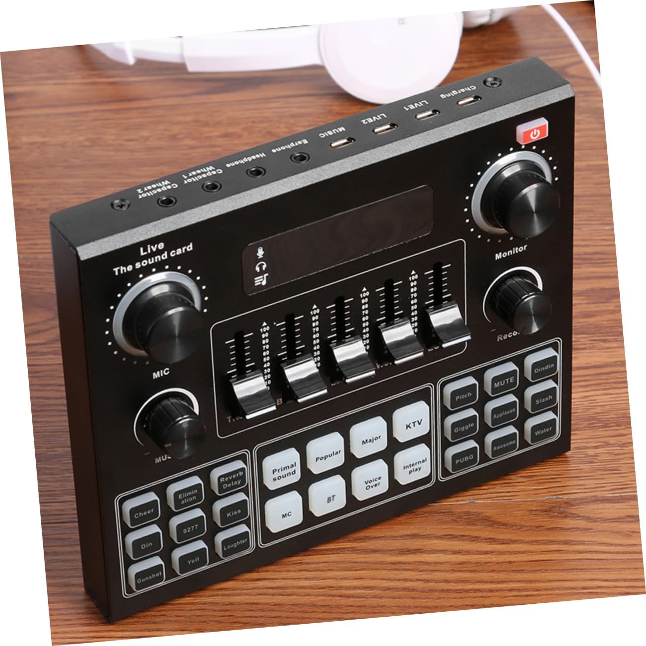 YARNOW Voice Changer Sound Card Audio Mixer for Phone Computer Live Sound Card Mobile Phone Voice Changer