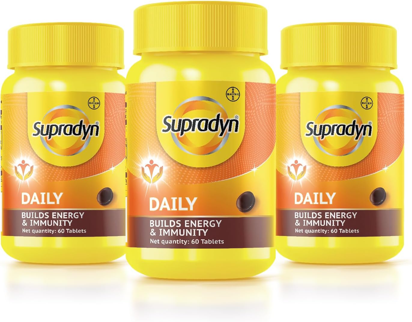 Supradyn Daily India's No.1 Multivitamin Tablets for Men & Women with 12 Vitamins, 5 Trace Elements for Daily Immunity & Energy (180 tablets)