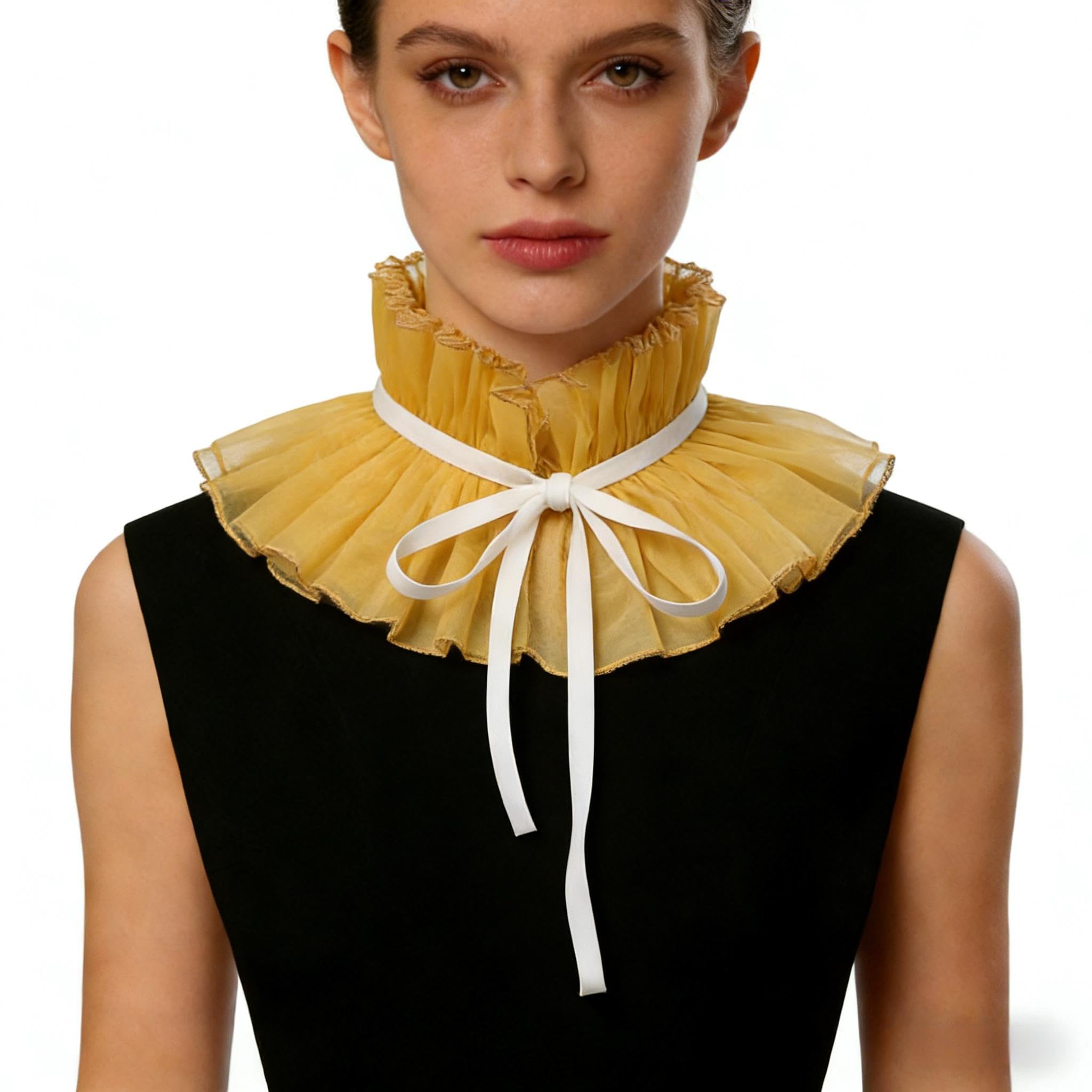 Mavikim Women's Renaissance Ruff Collar Neck Ruffle Vintage Victorian Elizabethan Costume