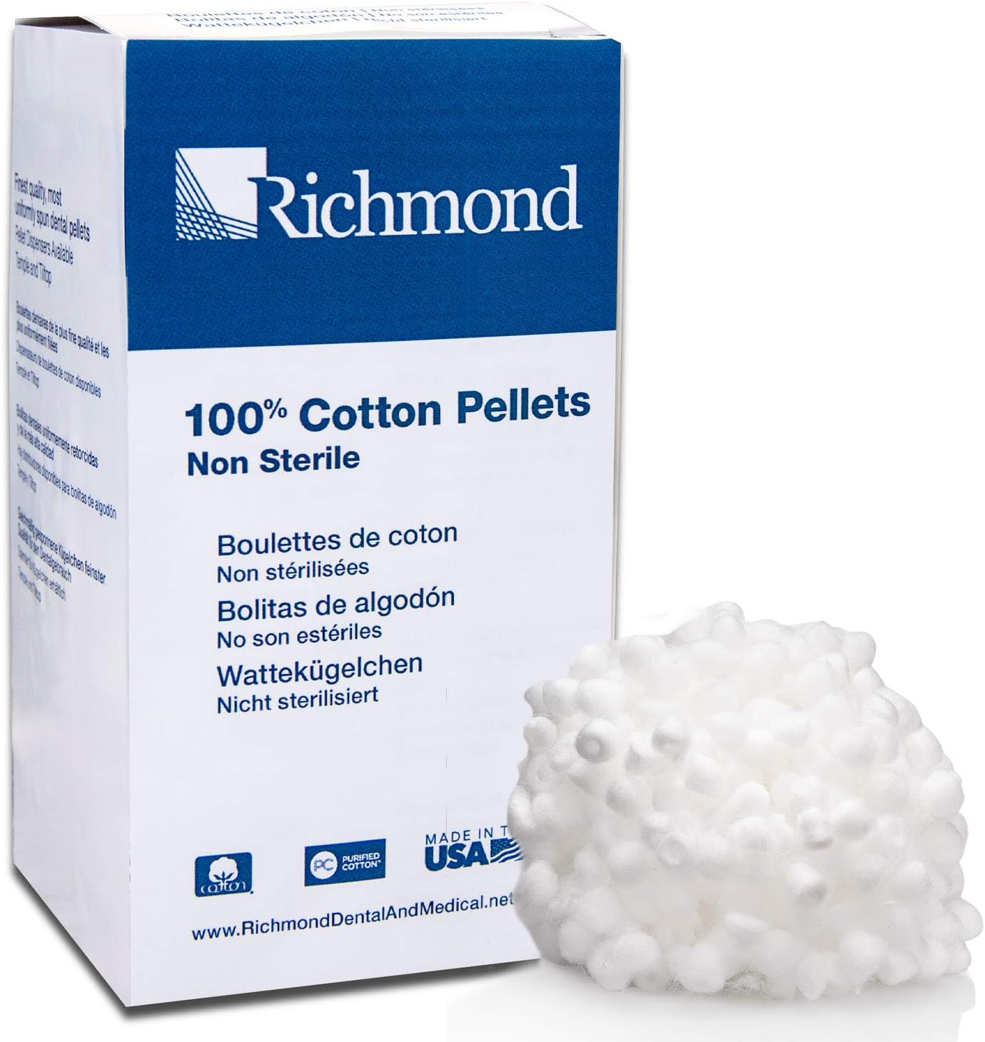 Dental & Medical 100107 Cotton Pellets, Size 2 (7/32" Diameter)