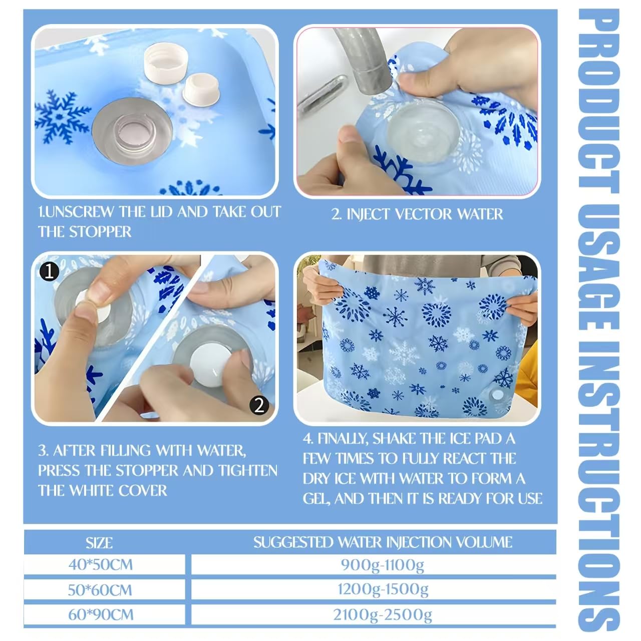 Alfombra Refrescante para Perros Gatos,Mascotas Alfombrilla Autoenfriante,Cama Refrescante Perro Inyección De Agua,Cama Gat Frio Animales Colchon Mascotas para Verano,40x50cm,M,Oso de hielo azul real
