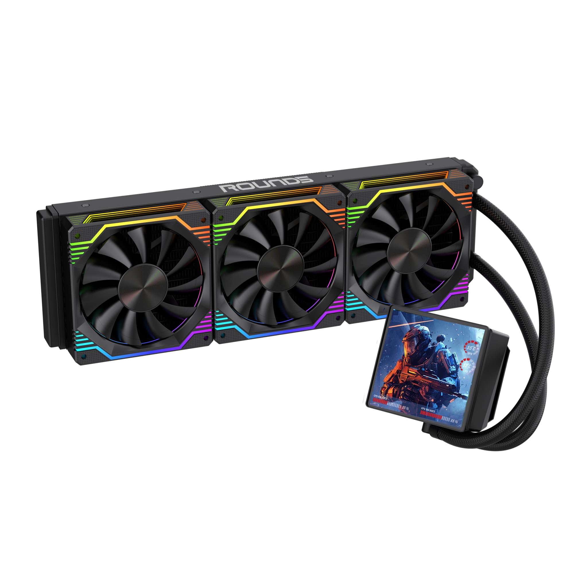 WATER COOLER ROUND5 ZEPHYRO ARGB COM TELA DE 4" 360MM - TDP300W