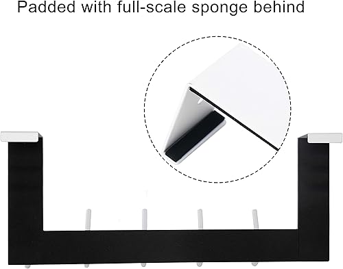 Miniatura 12 de WEBI - Perchero de 6 ganchos para abrigos, para colgar sobre la puerta, ideal para colgar toallas, ropa y abrigos en la puerta del baño Blanco