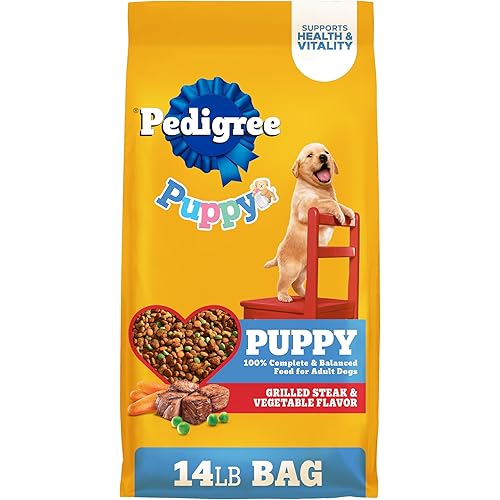 Pedigree Puppy Dry Puppy Food, Grilled Steak and Vegetable Flavor, 14 lb. Bag