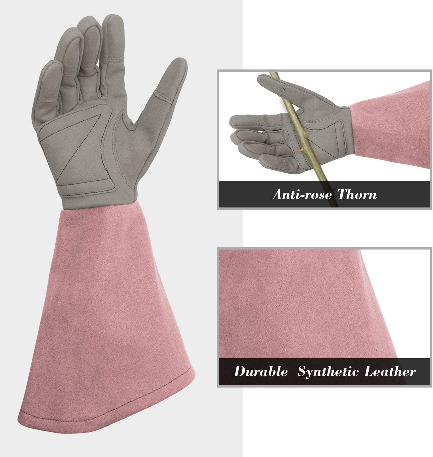 Rose Pruning Gloves Thorn Resistant, Embroidery Gardening Gloves with Extra Long Forearm Protection - Image 3