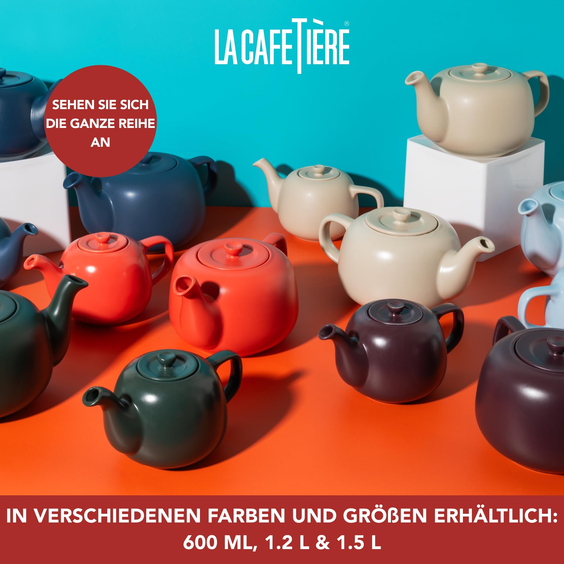 La Cafetière Teekanne Marineblau 1,2L - Klassische Kanne Tropffrei