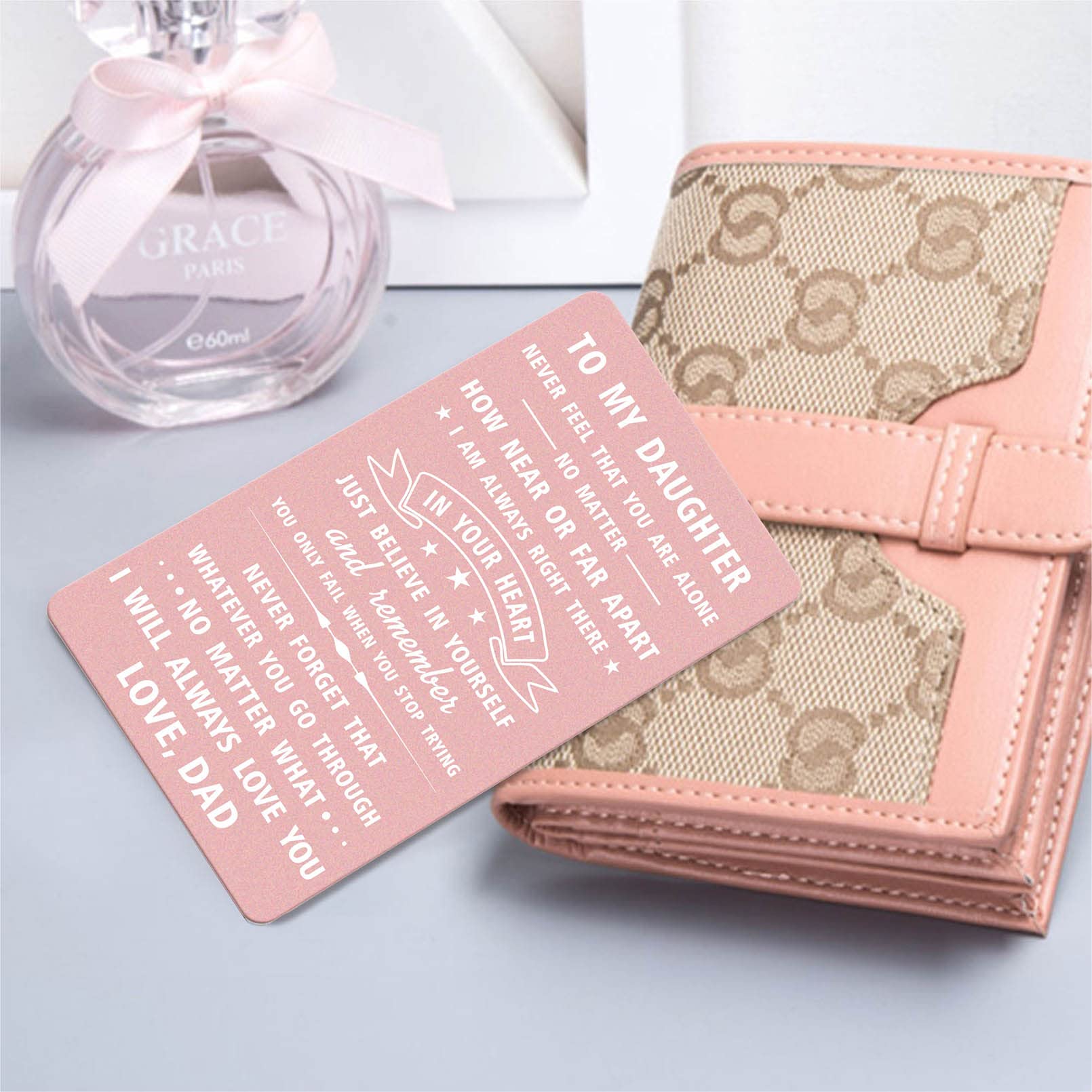 DEGASKEN Daughter Gifts from Dad, Love Daughter Wallet Card for Mothering Sunday Christmas New Job Teen Girls Gifts Ideas - Image 2